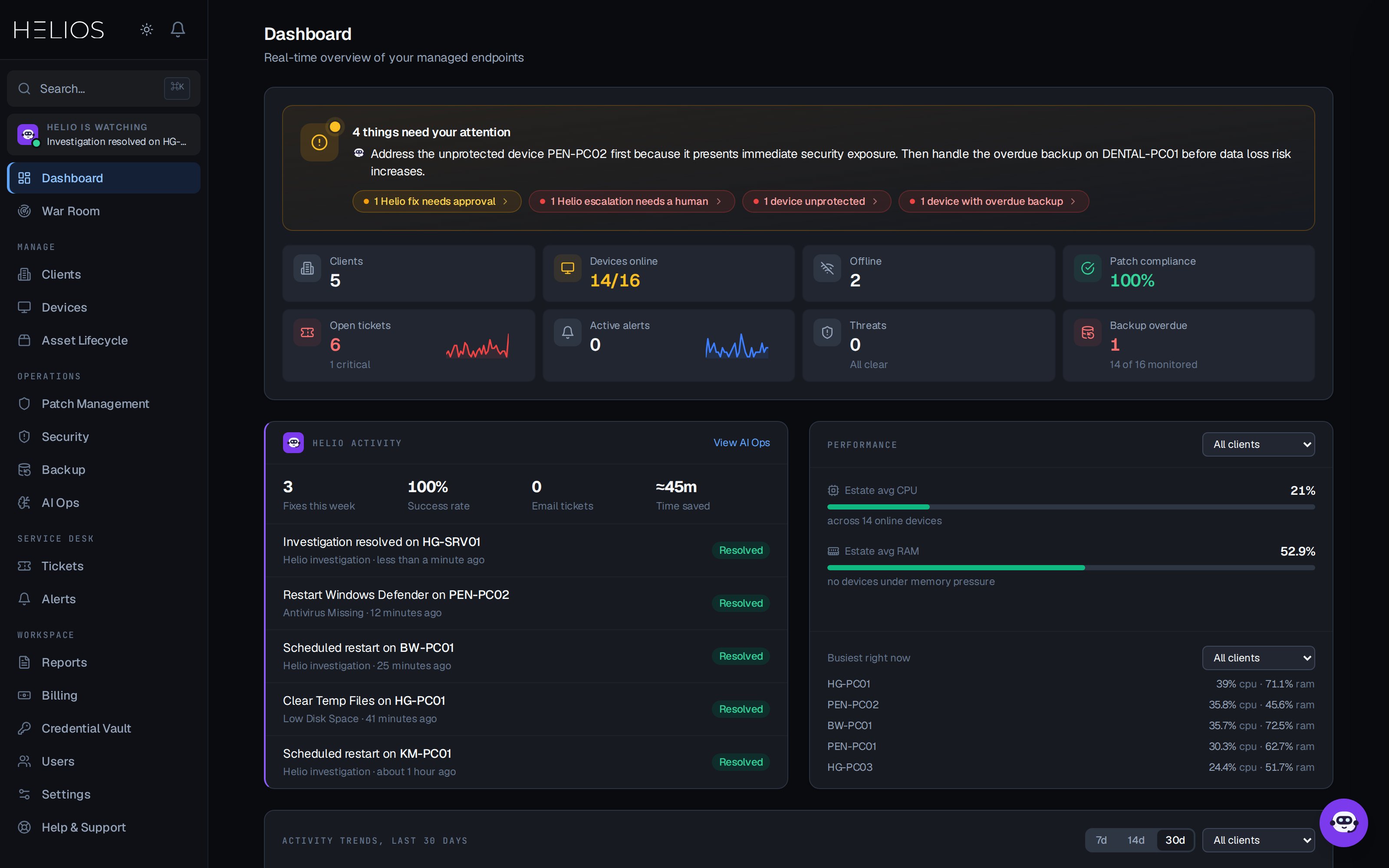 Helios screenshot